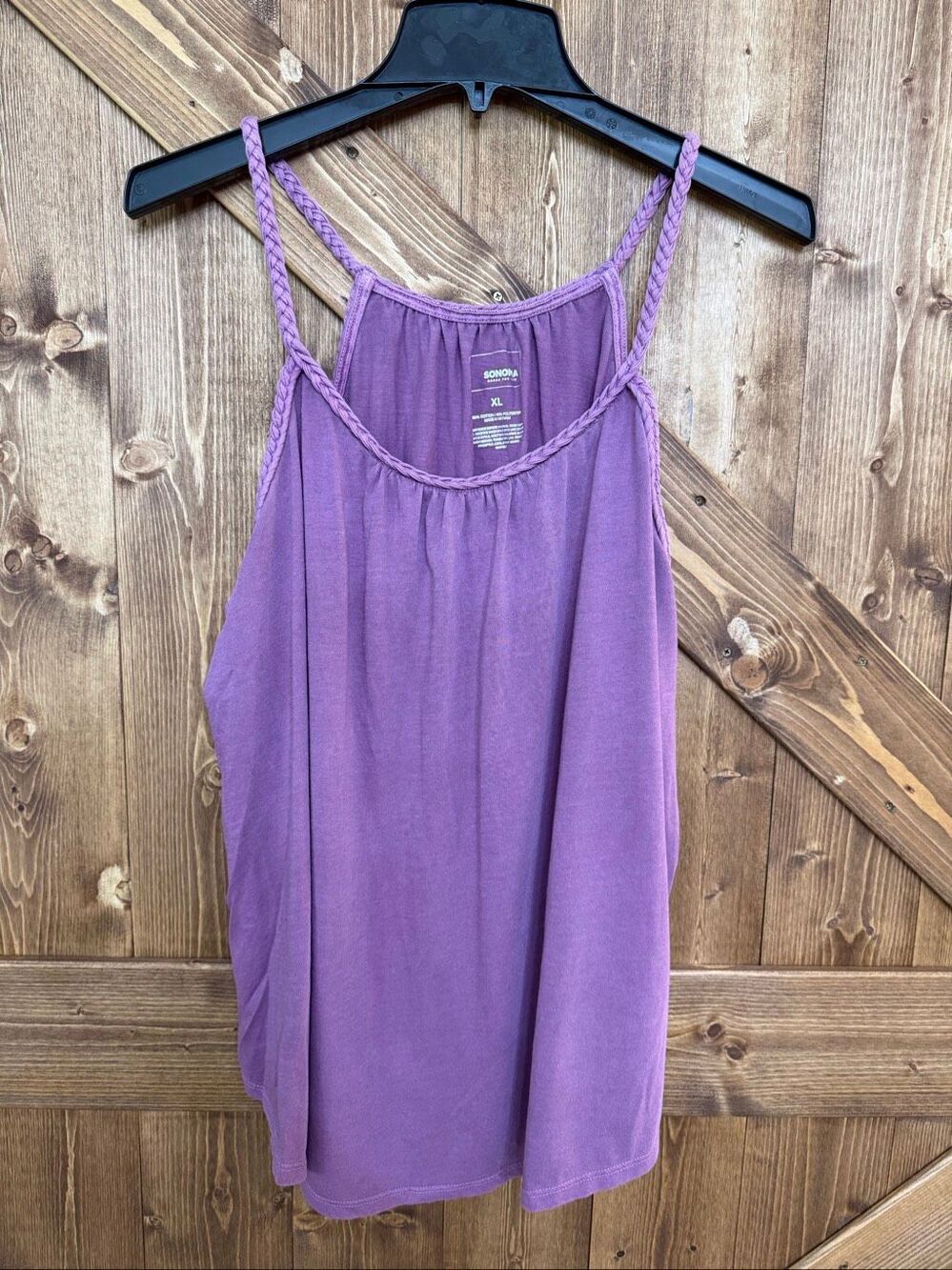 Sonoma Goods For Life Women’s Purple Braided Strap Tank Top NWT Size XL (9285)